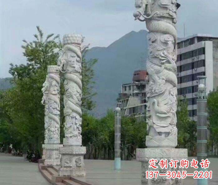 运城定制精美的盘龙柱石雕