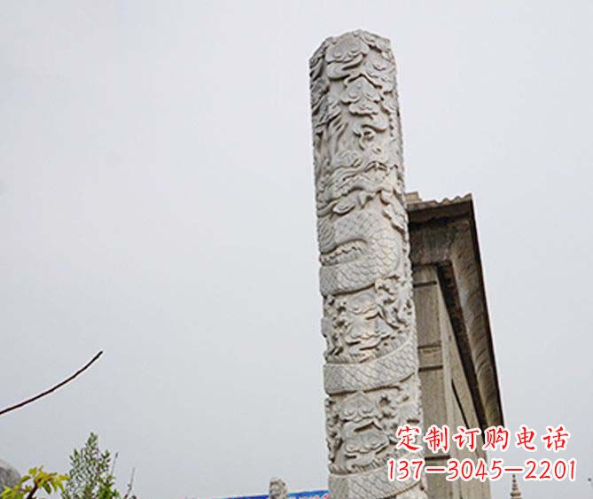 运城精美艺术品,象征霸气,盘龙柱石雕