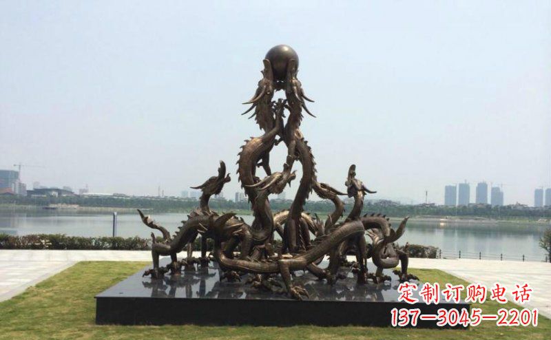 运城广场九龙不锈钢雕塑