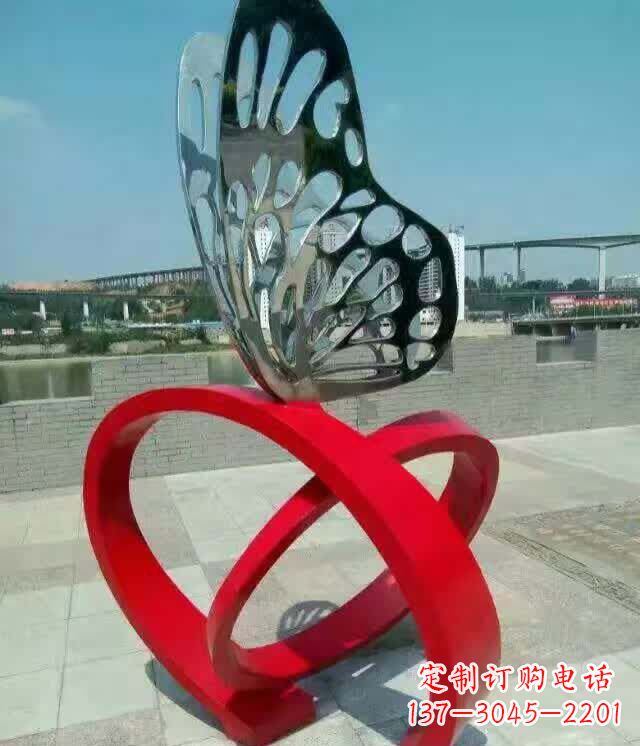 运城中领雕塑|以不锈钢打造的高端蝴蝶雕塑