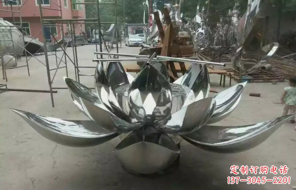 运城精致独特的莲花不锈钢雕塑