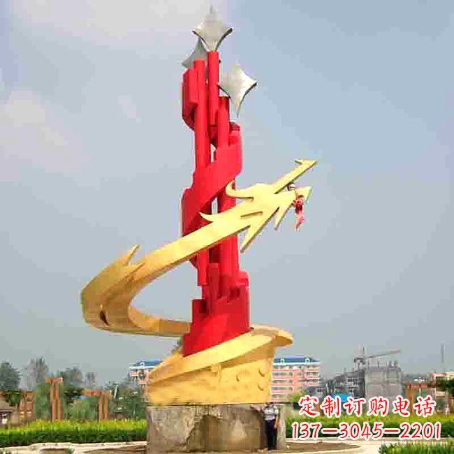 运城中领雕塑出品的活力龙形不锈钢雕塑