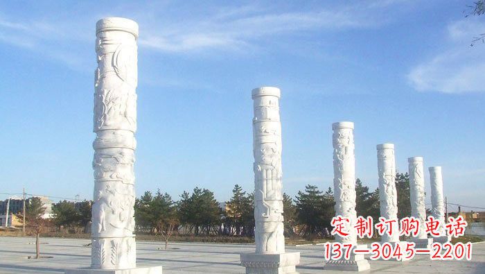 运城中国传统石雕：广场龙柱雕