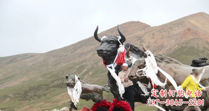 运城完美纪念:牦牛景观铜雕