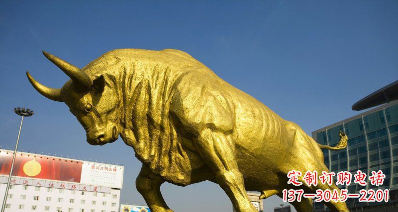 运城广场牛动物铜雕