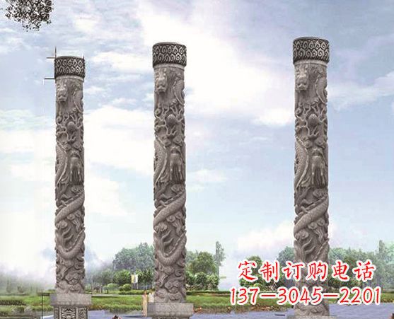 运城精美雕塑盘龙柱,美化您的室外空间