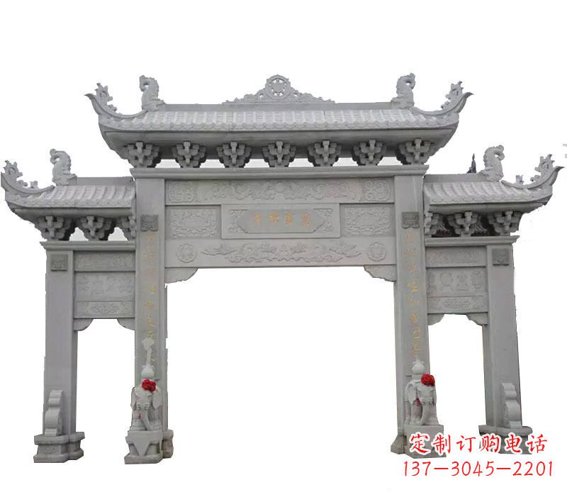 运城广场牌坊石艺雕塑,增添非凡的景观魅力