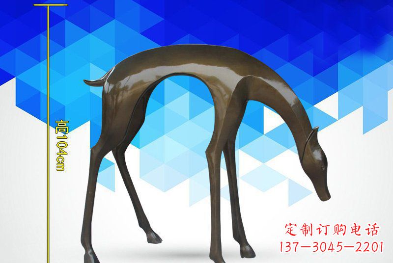 运城铜镜面鹿雕塑,高端雕塑定制
