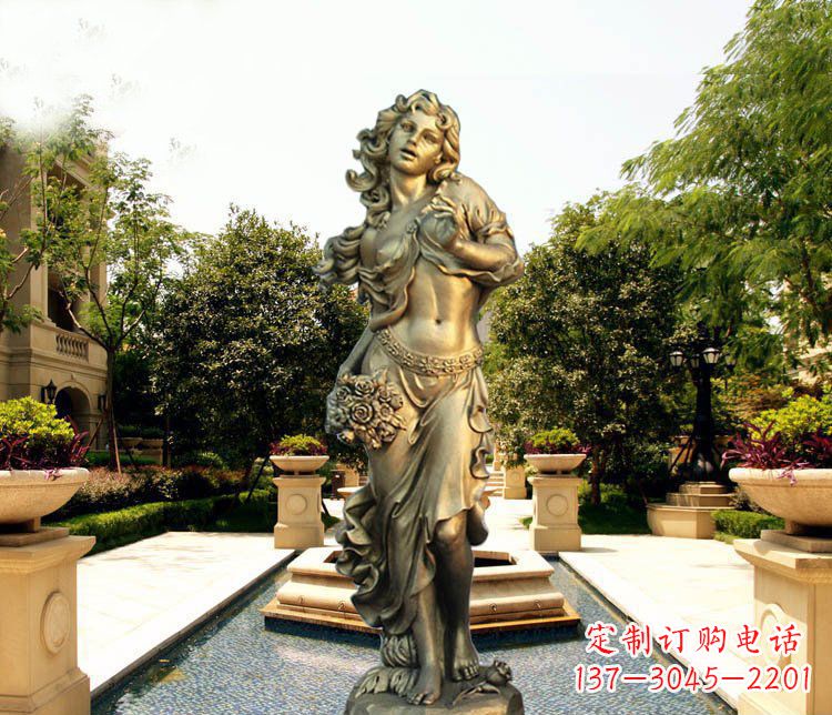 运城华丽蓬勃的铜雕女神像