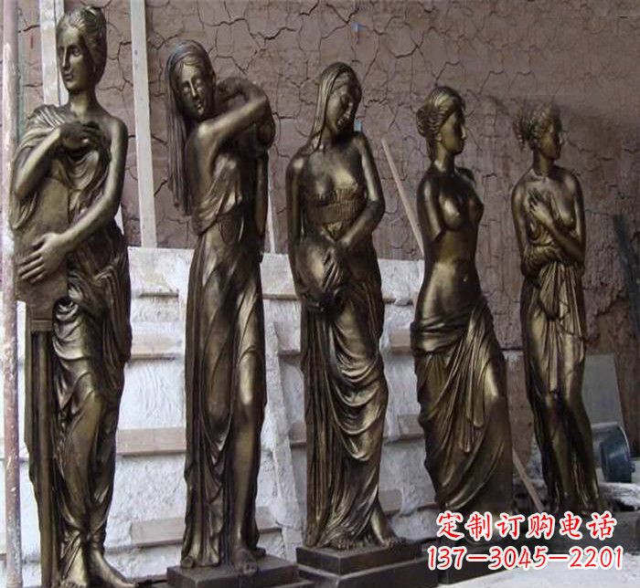 运城浪漫美女装饰铜雕四方
