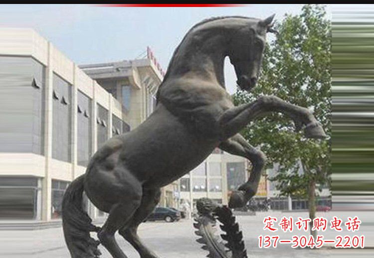 运城中领雕塑出品:可爱动物铜雕跳跃马