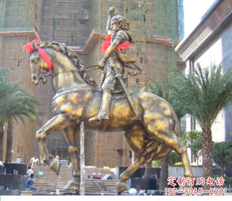 运城华丽的骑士雕塑,引人注目的西方骑马战士纪念铜雕