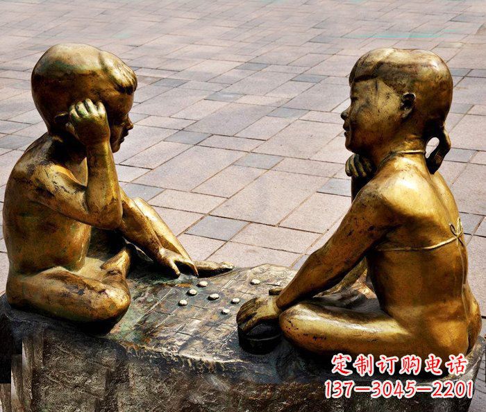 运城记忆印象:青春小孩铜雕