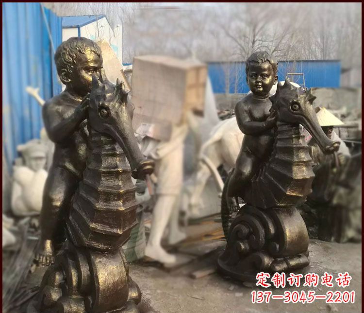 运城海马公园铜马雕塑-专业定制,艺术精致