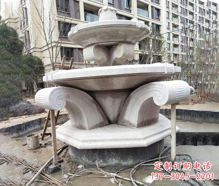 运城海马石雕喷泉,喷水灿烂缤纷