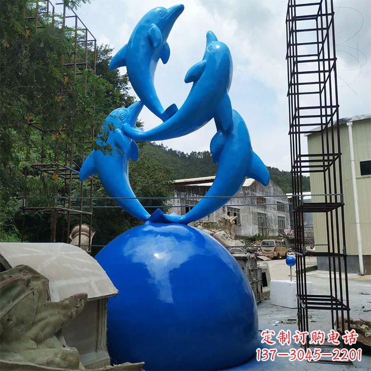 运城海豚钢筋玻璃景观雕塑