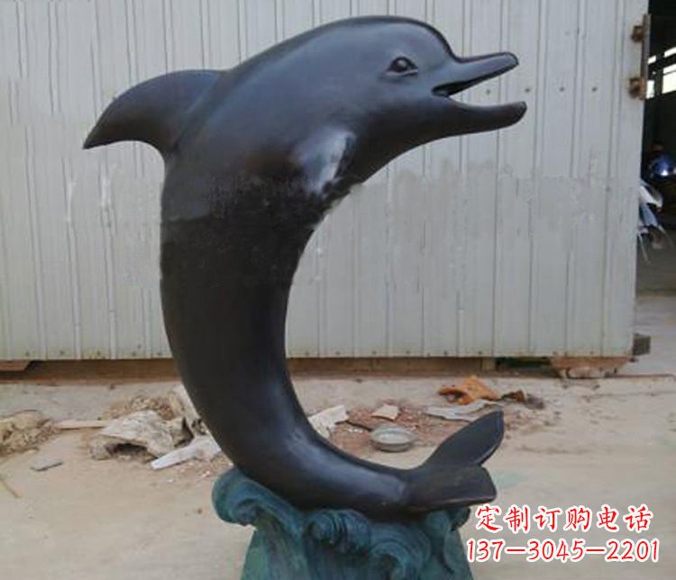 运城一群海豚成就美丽的海洋动物喷泉铜雕塑
