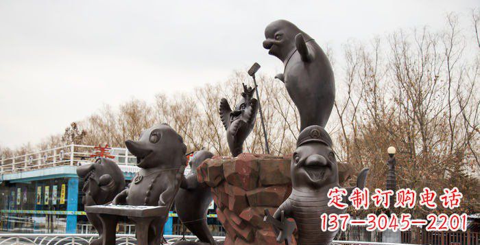 运城精美铜海豚雕塑，精细雕琢把海豚灵魂融入！