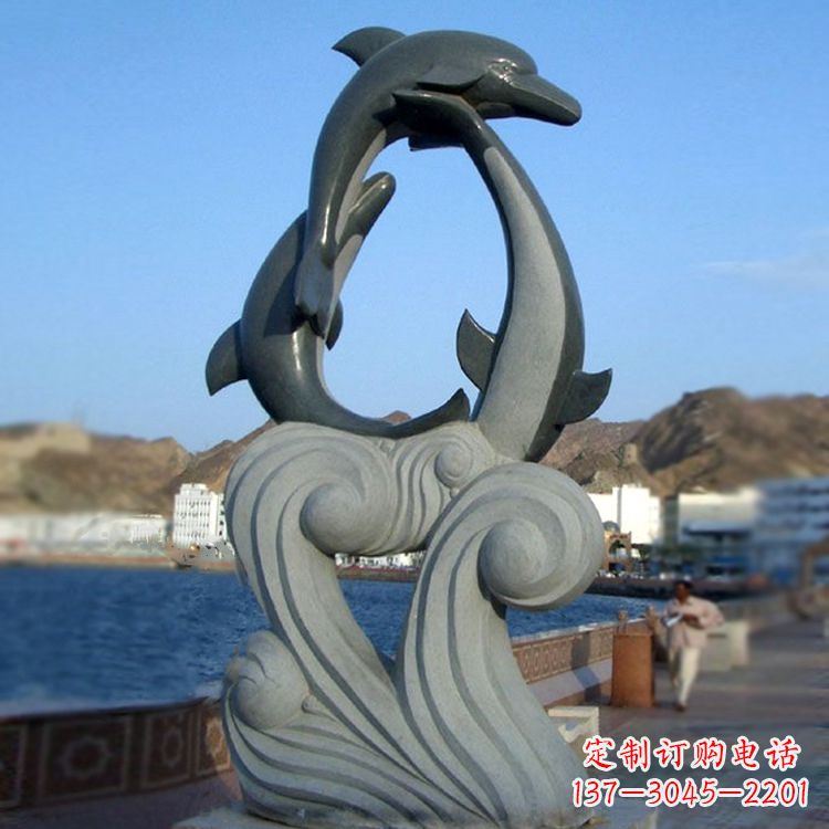 运城欣赏海豚石雕塑的美丽