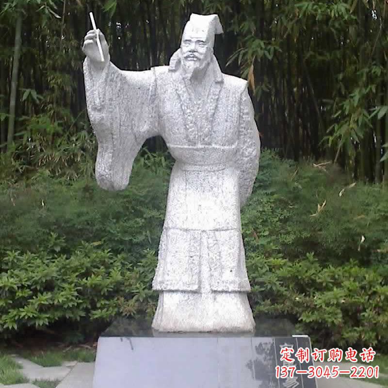 运城汉白玉白居易石雕像-中国古代著名诗人历史文化名人雕塑