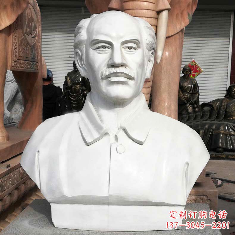 运城汉白玉白求恩胸像雕塑-校园世界名人著名医生雕像