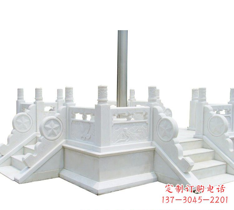 运城精美的汉白玉升旗台雕塑