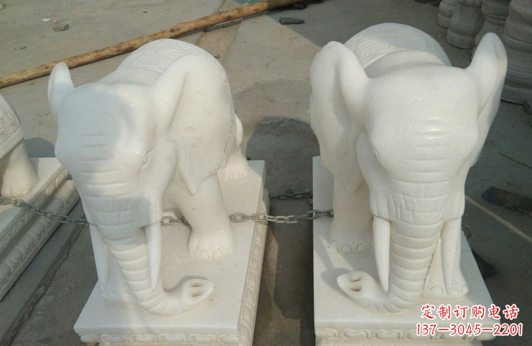 运城汉白玉大象雕塑是中领雕塑定制厂家的精品作…