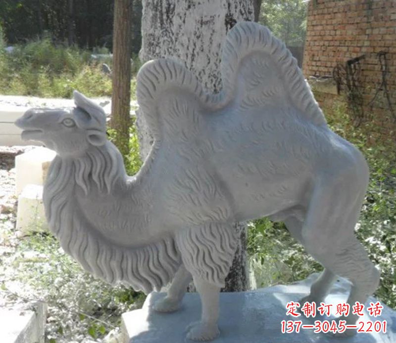 运城汉白玉骆驼雕,融入古朴奢华