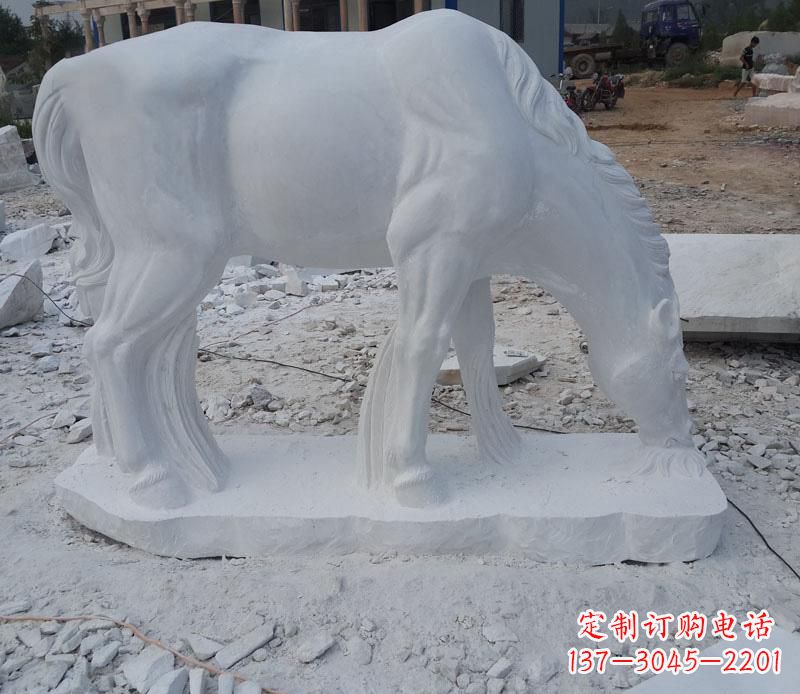 运城汉白玉动物马雕塑是由中领雕塑定制的一款精…