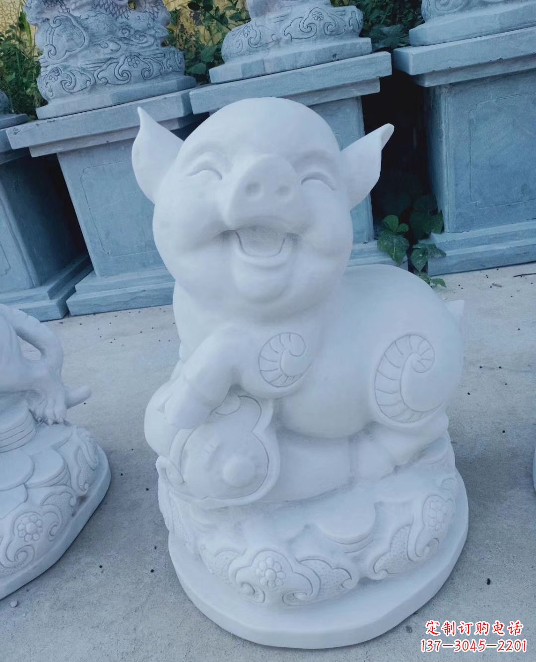 运城领雕塑--汉白玉公园动物十二生肖石雕