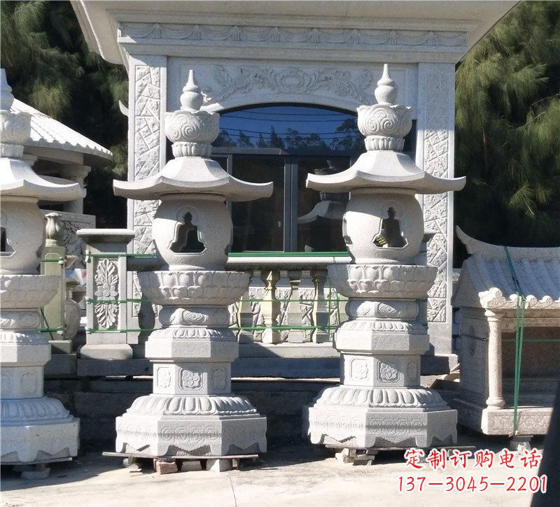 运城汉白玉公园灯笼雕塑