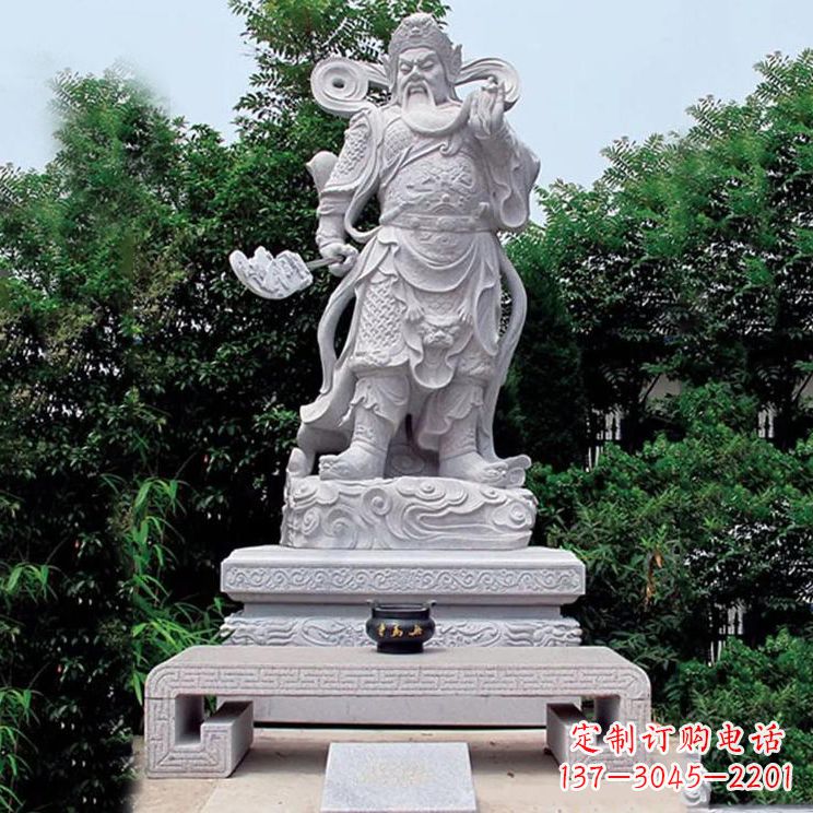 运城汉白玉关公雕塑,融入神秘历史色彩
