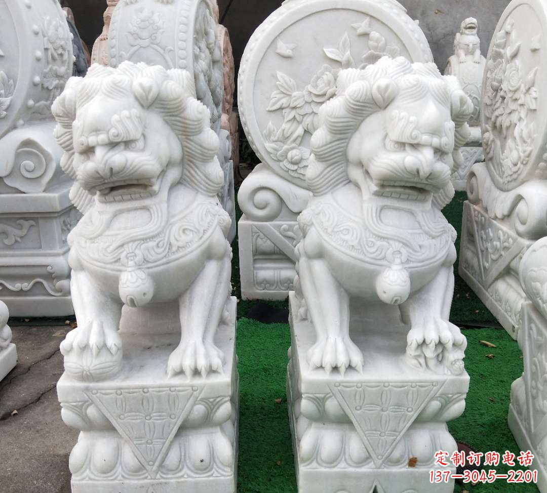 运城精致汉白玉狮子雕塑