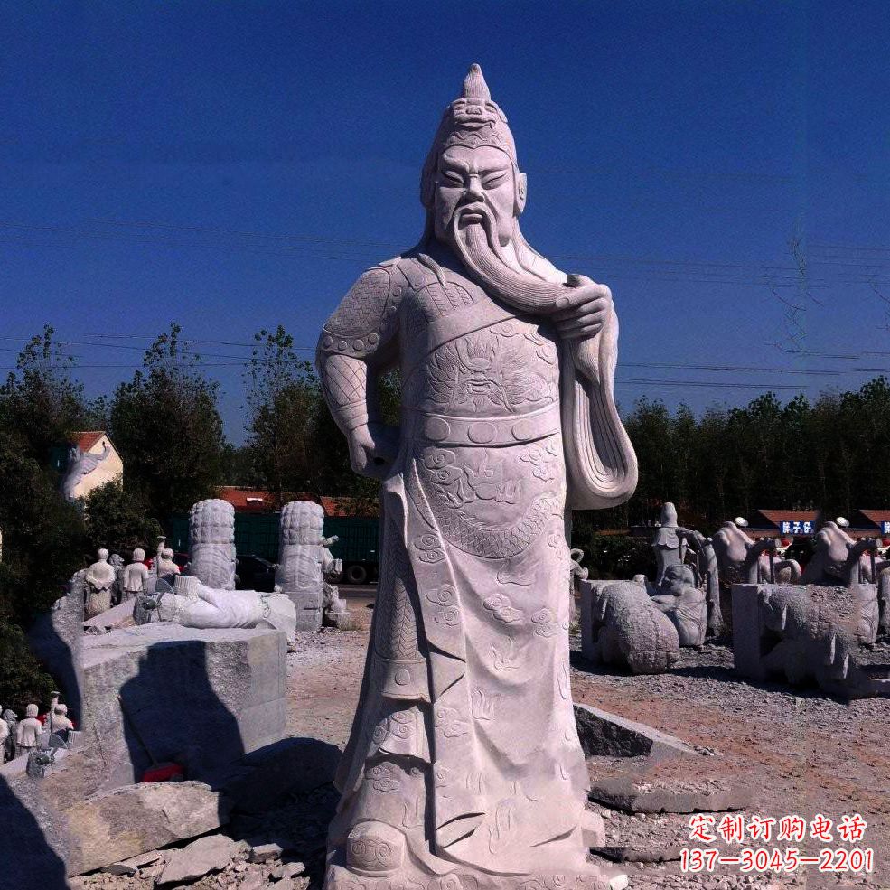 运城中领雕塑-精致关羽石雕塑