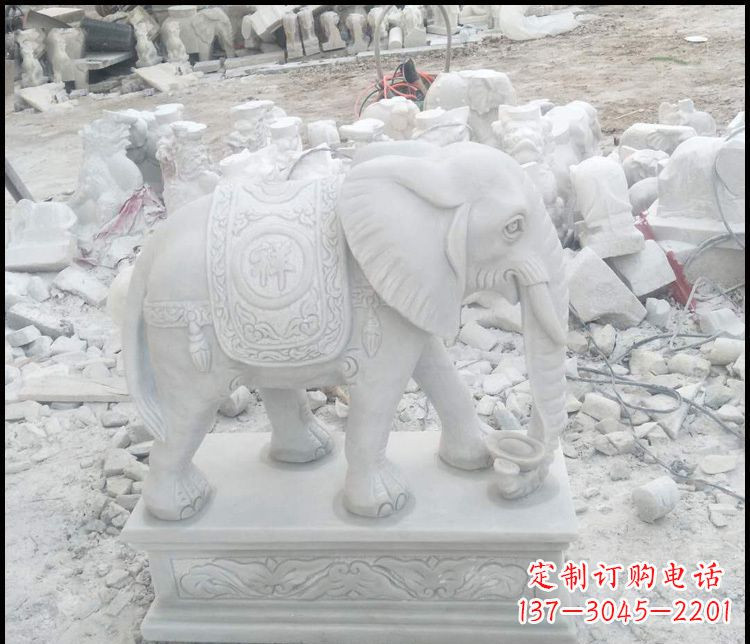 运城汉白玉吉祥大象雕塑
