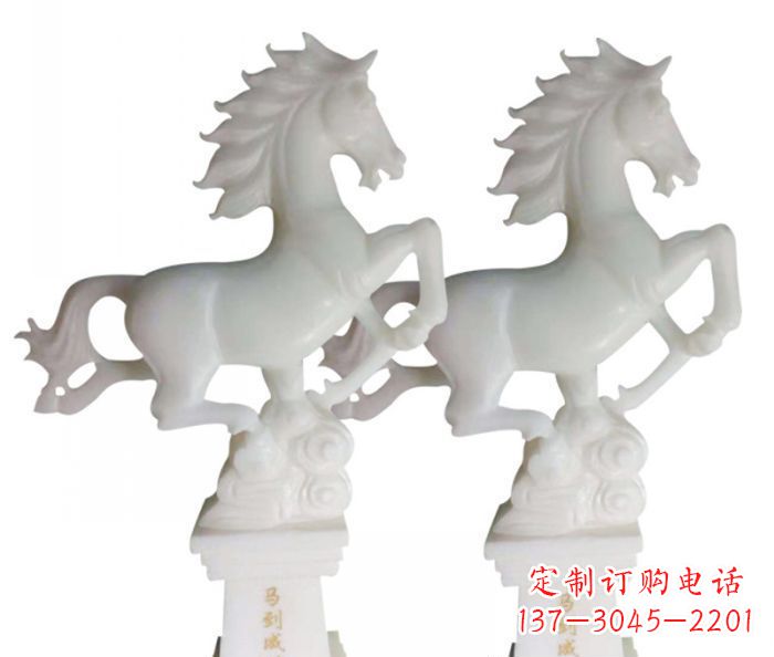 运城汉白玉马雕塑,以自然质朴大气