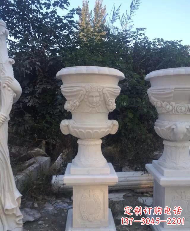 运城汉白玉艺术雕塑花盆