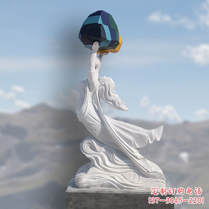 运城领雕塑精美雕刻的女娲补天石雕塑