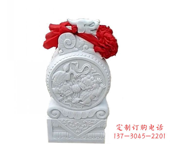 运城中领雕塑的精美玉石门墩雕塑是一个经过精心…
