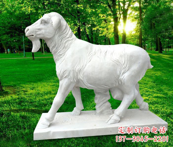 运城中领雕塑:精美山羊石雕
