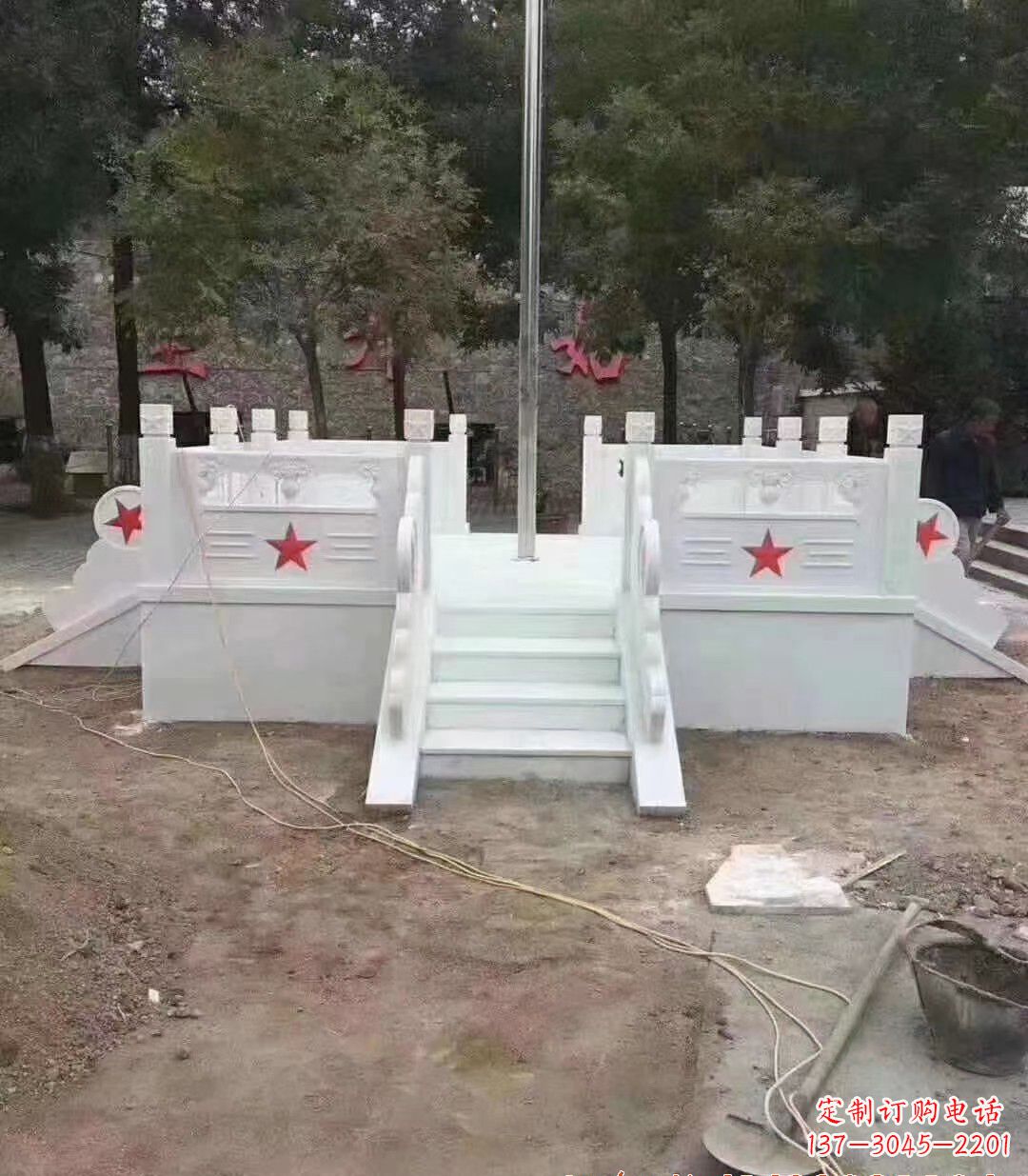 运城高贵典雅的汉白玉升旗台石雕