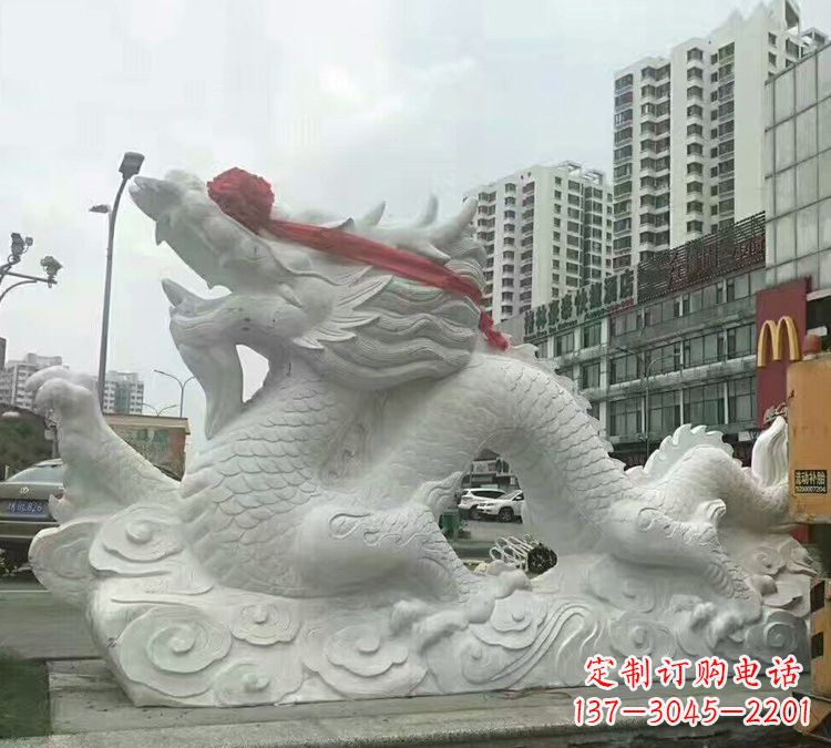 运城汉白玉神龙雕塑,精致而又具有历史感