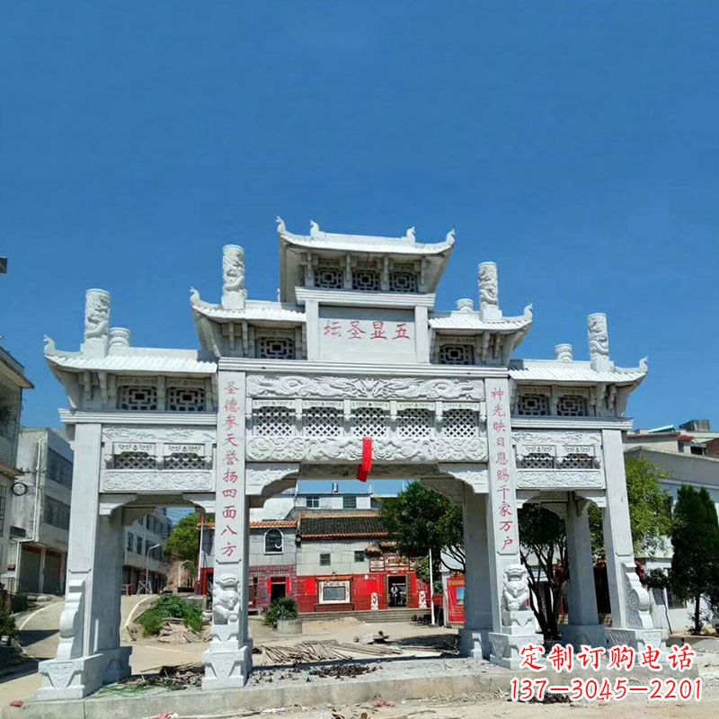 运城全新定制石牌坊雕塑,为您的寺院注入历史文脉