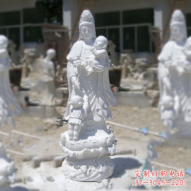 运城手工精美的汉白玉观音像