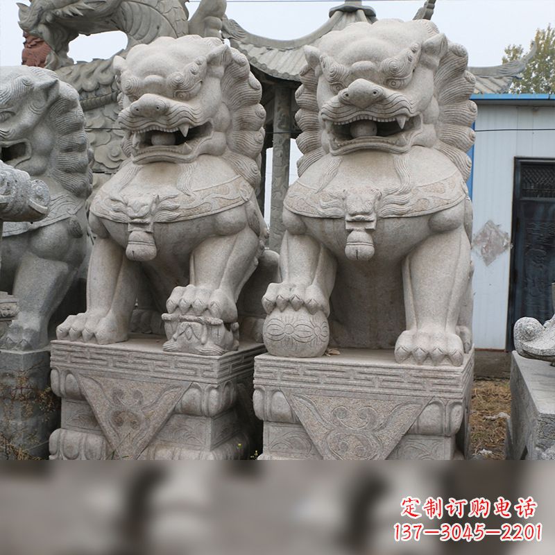 运城精美雕刻,汉白玉天安门石狮子