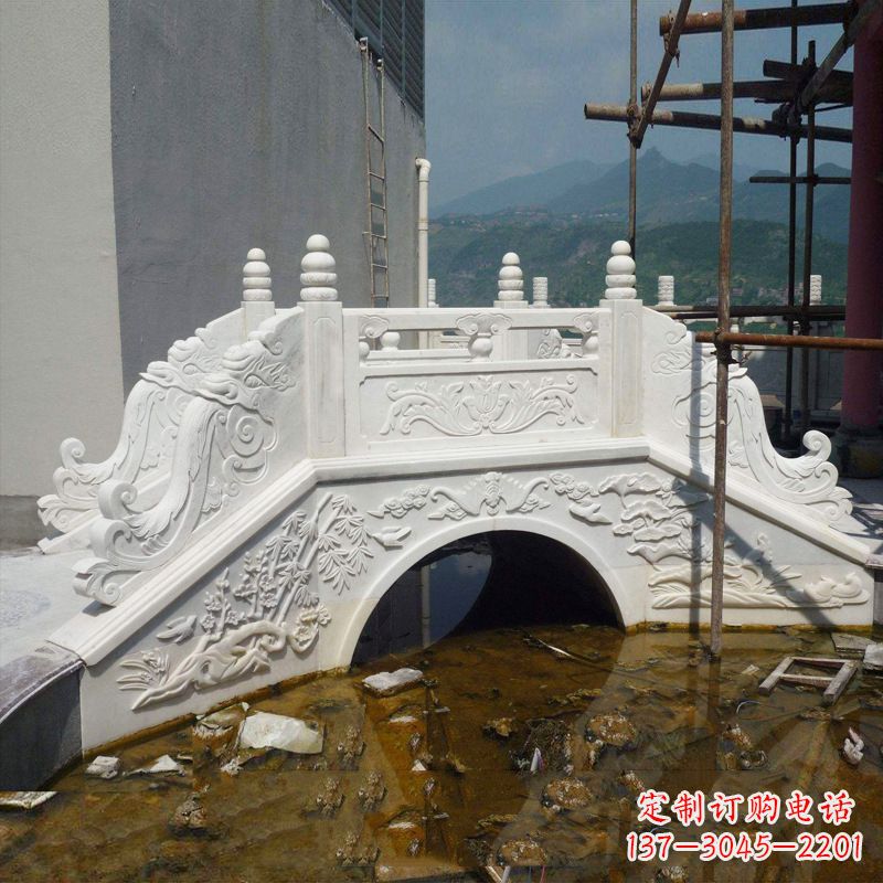 运城汉白玉庭院装饰石桥雕塑