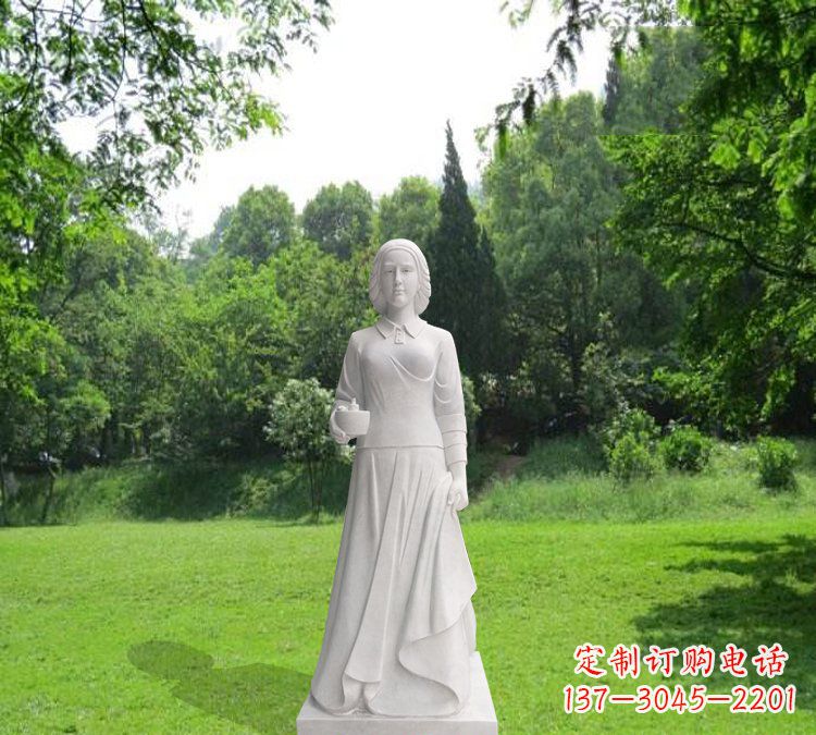 运城纪念南丁格尔的经典白玉雕塑