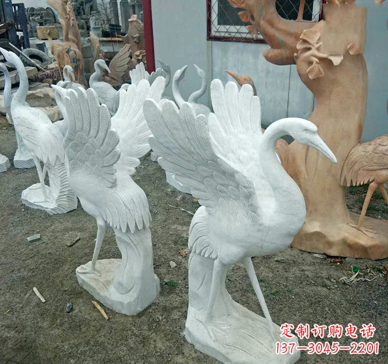 运城装点家园的仙鹤石雕