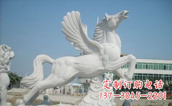 运城精美祥云飞马石雕,古朴大气