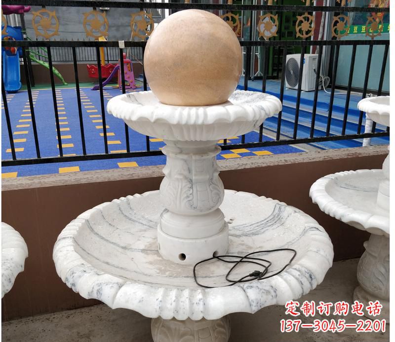 运城高贵典雅的汉白玉风水球雕塑